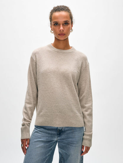 White + Warren |  Pull à col rond en cachemire - Taupe