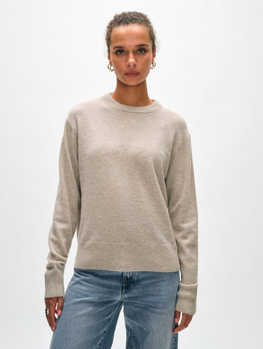 White + Warren |  Pull à col rond en cachemire - Taupe