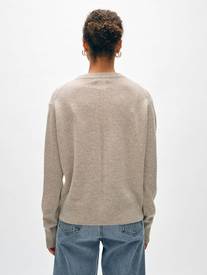 White + Warren |  Pull à col rond en cachemire - Taupe