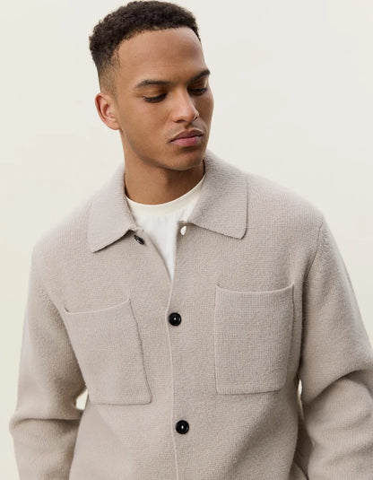 Les deux | Surchemise en tricot "Milano" - Brun sable
