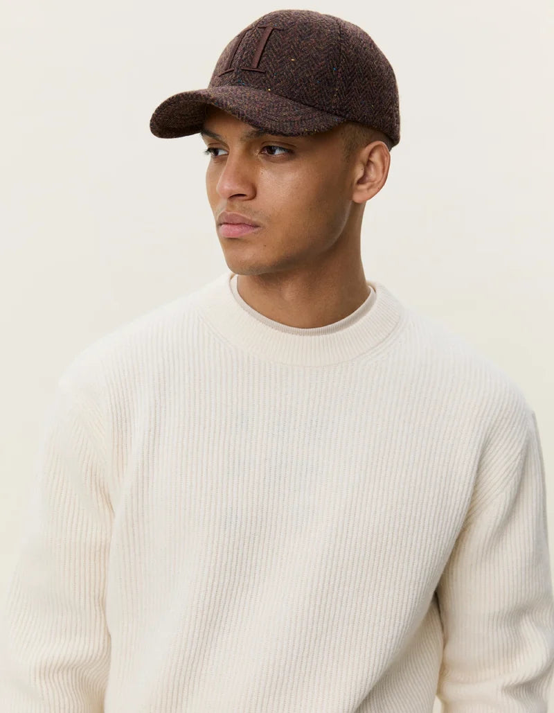 Les deux | Pull en tricot "Round neck" - Ivoire mélange
