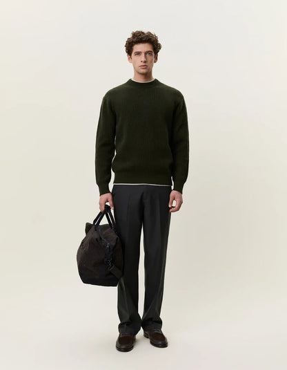 Les deux | Pull en tricot "Round neck" - Vert résine