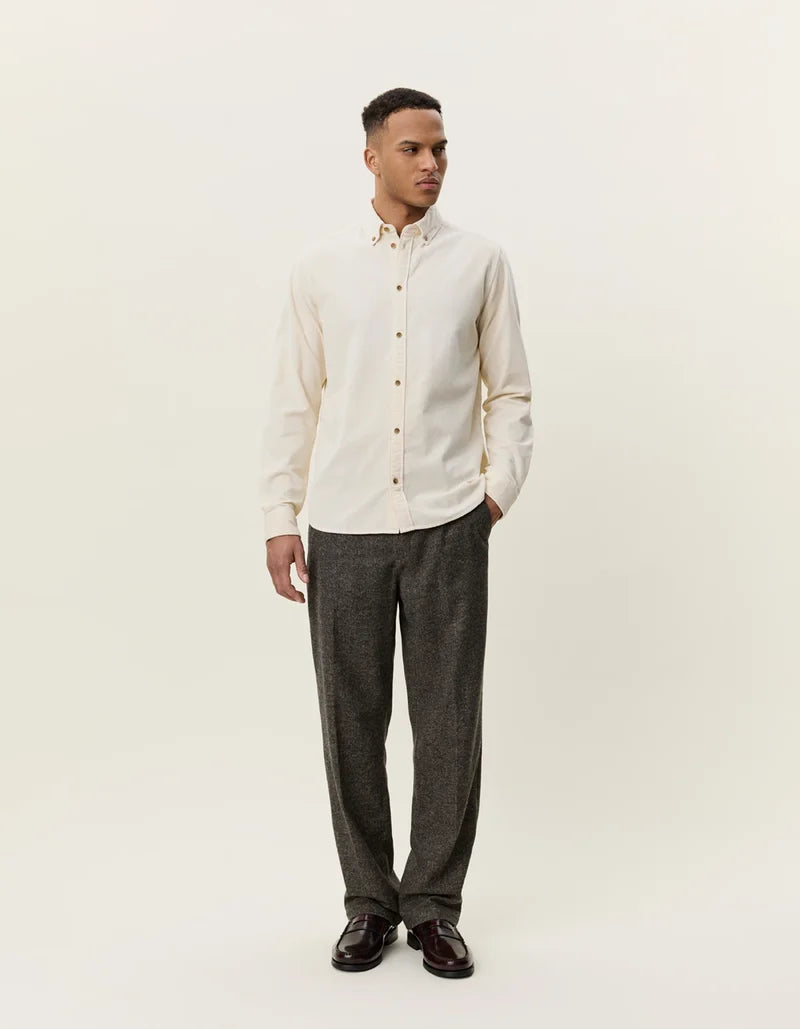 Les deux | Chemise en coton corduroy "Pinwale" - Ivoire