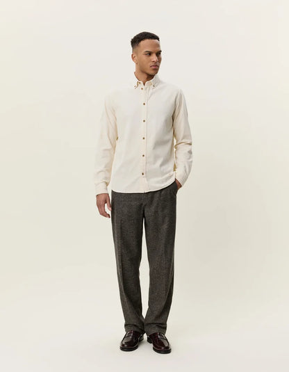 Les deux | Chemise en coton corduroy "Pinwale" - Ivoire