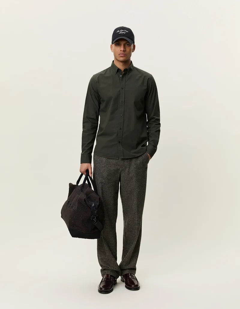 Les deux | Chemise en coton "Oxford" - Vert résine