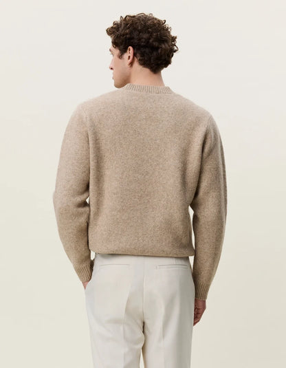 Les deux | Pull en tricot "V-neck" - Brun sable