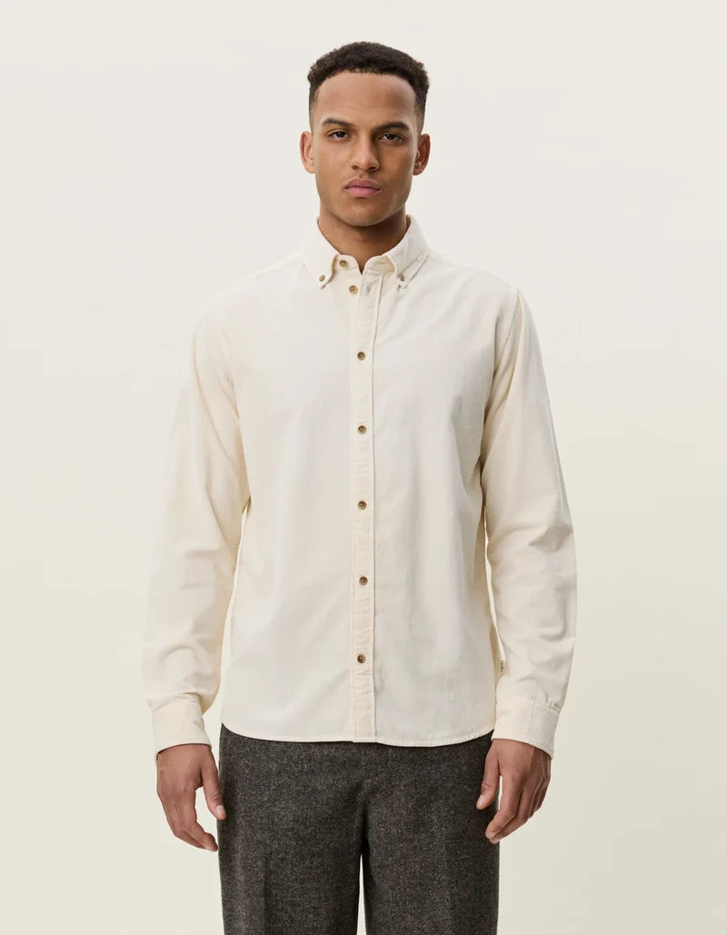 Les deux | Chemise en coton corduroy "Pinwale" - Ivoire