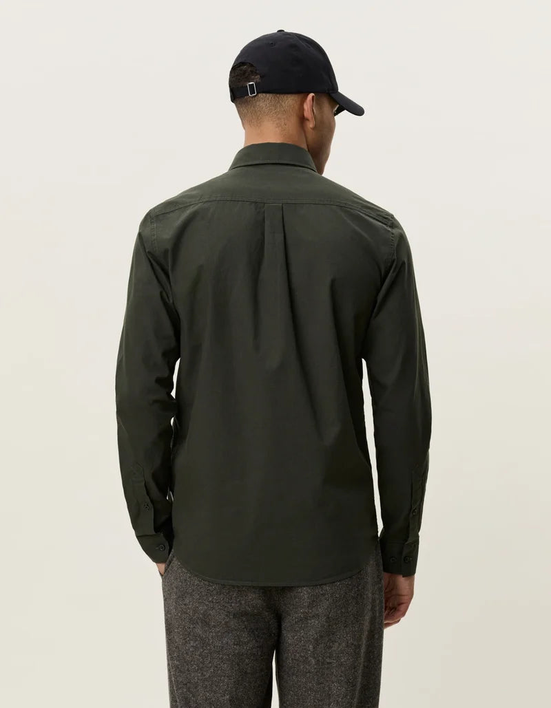 Les deux | Chemise en coton "Oxford" - Vert résine