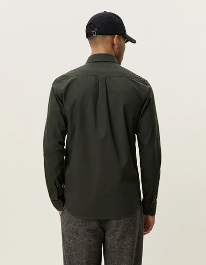 Les deux | Chemise en coton "Oxford" - Vert résine