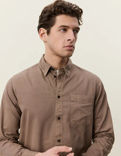 Les deux | Chemise en coton "Teinte en pièce" - Taupe