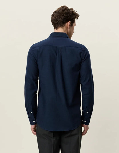 Les deux | Chemise en coton "Flannel douce" - Bleu marin foncé