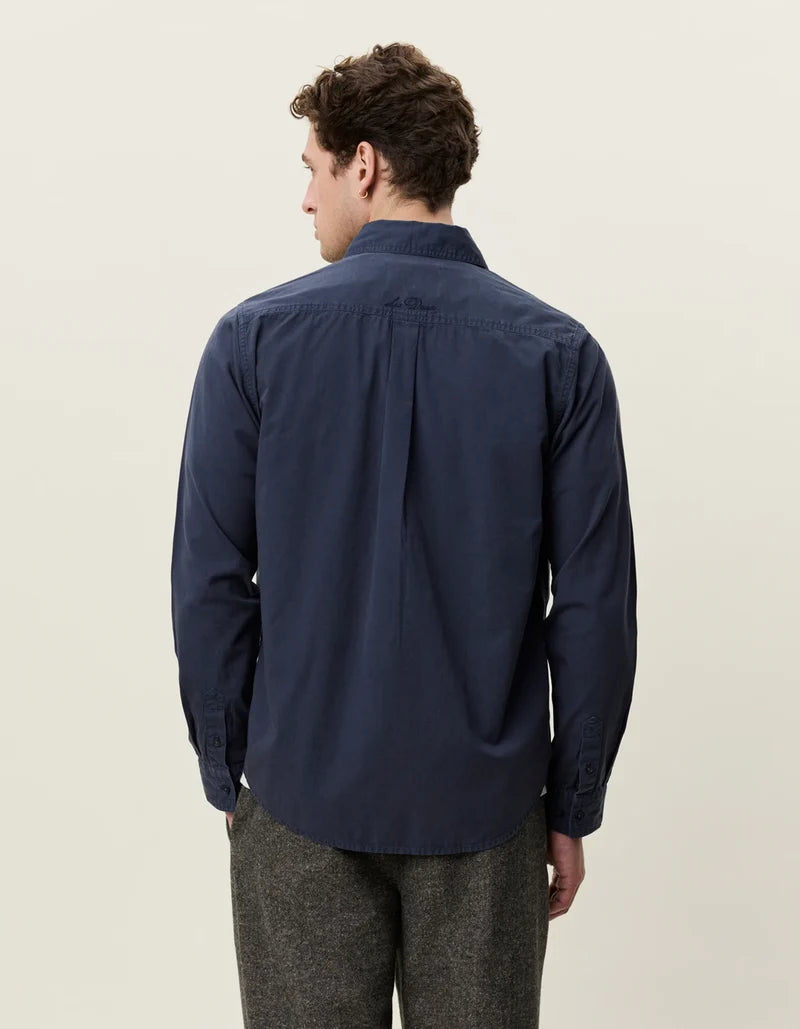 Les deux | Chemise en coton "Teinte en pièce" - Bleu encré