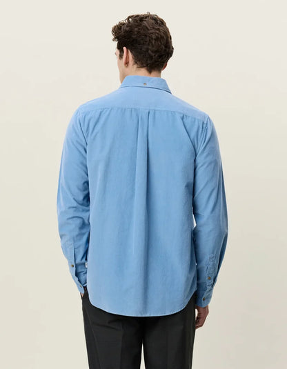 Les deux | Chemise en coton corduroy "Pinwale" - Bleu allure