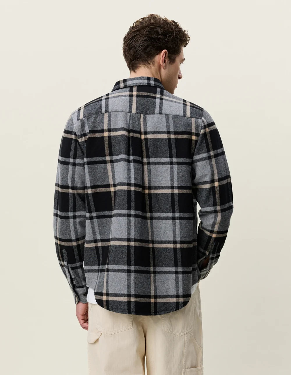 Les deux | Chemise en coton flanelle "Check" - Gris mélange