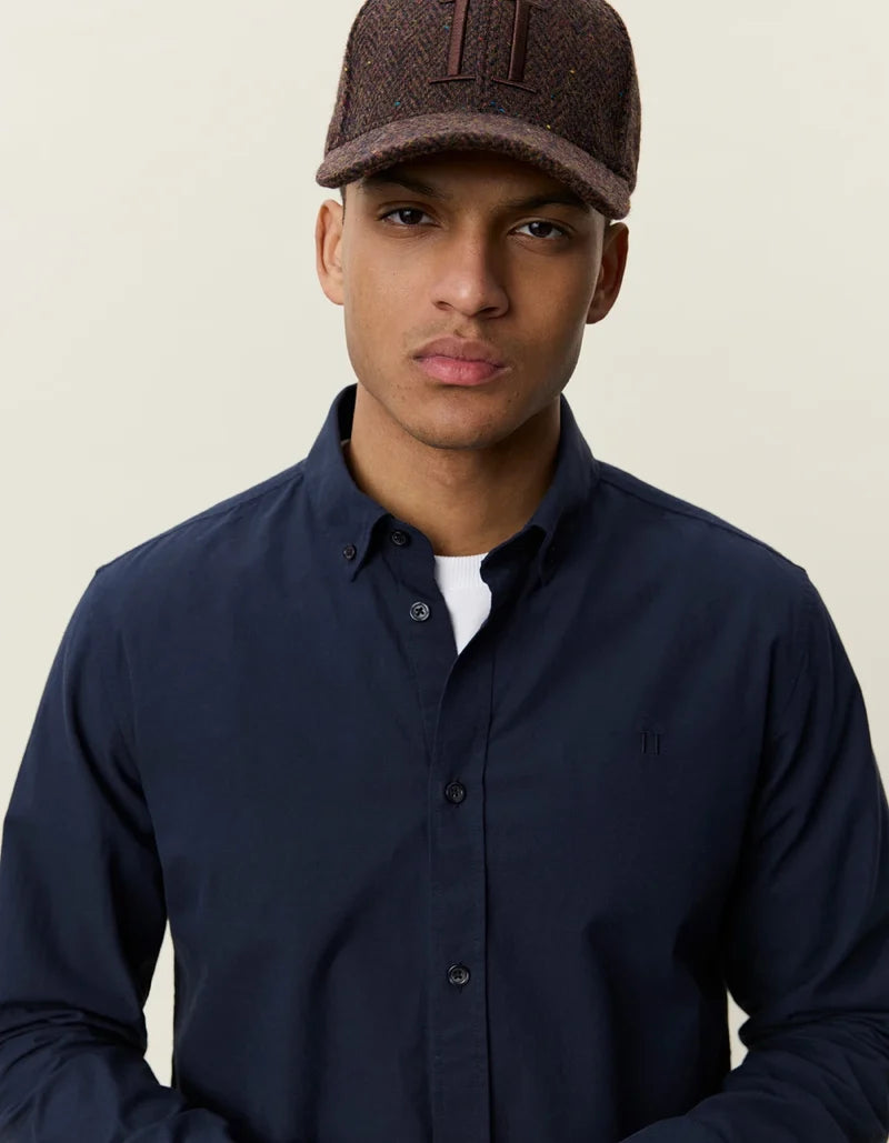 Les deux | Chemise en coton "Oxford" - Bleu marin foncé