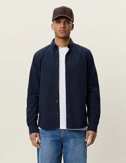 Les deux | Chemise en coton "Oxford" - Bleu marin foncé