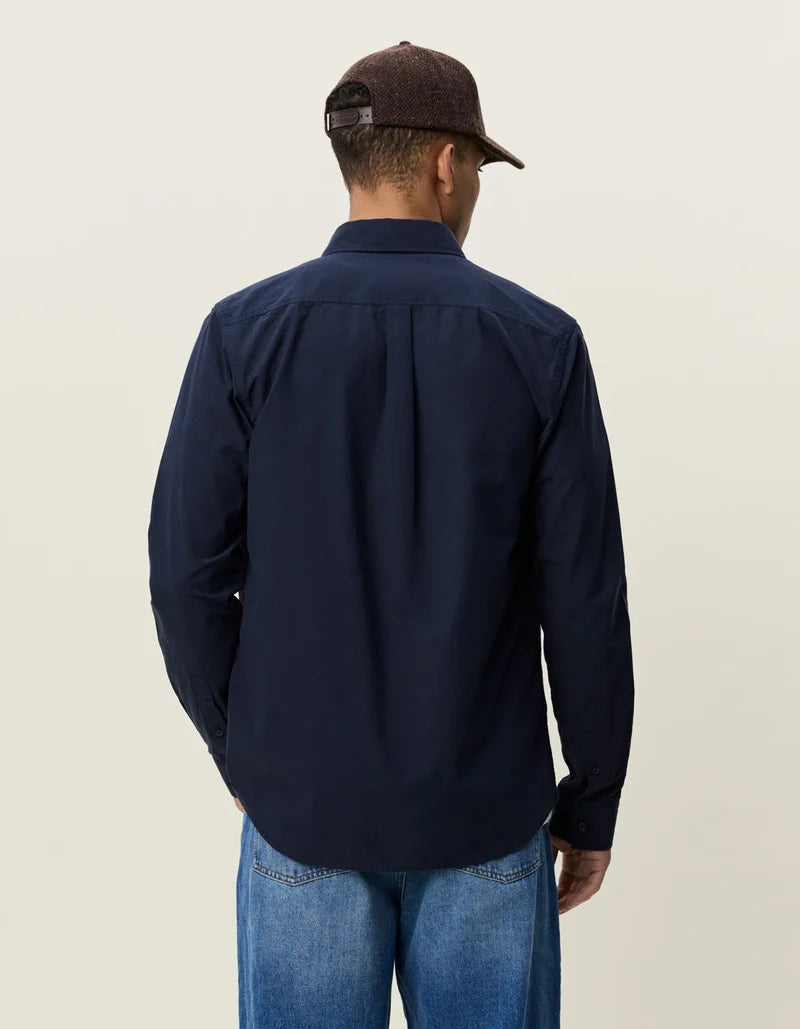 Les deux | Chemise en coton "Oxford" - Bleu marin foncé