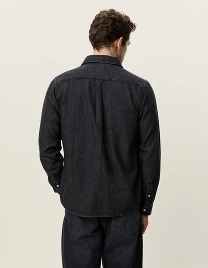 Les deux | Chemise en coton "Denim" - Noir délavé