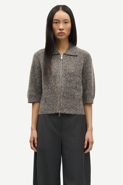 SAMSØE | Cardigan manches courts "SAKELSIE"- Brun/ gris