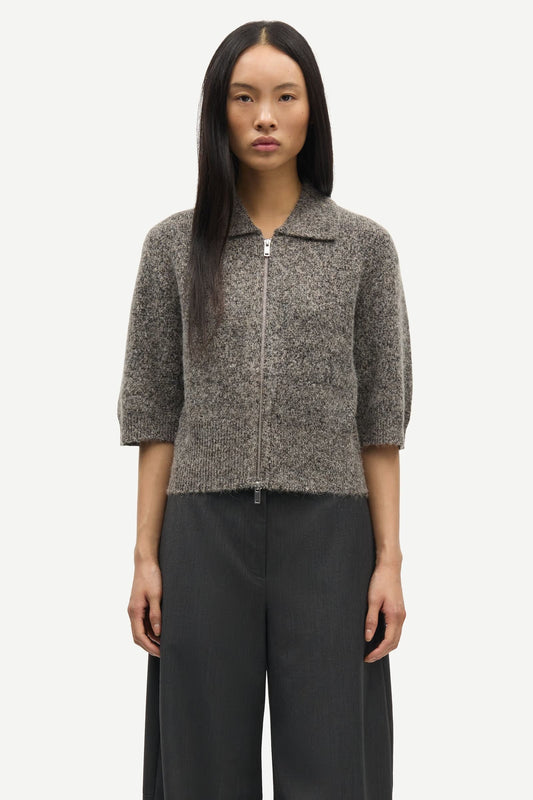 SAMSØE | Cardigan manches courts "SAKELSIE"- Brun/ gris