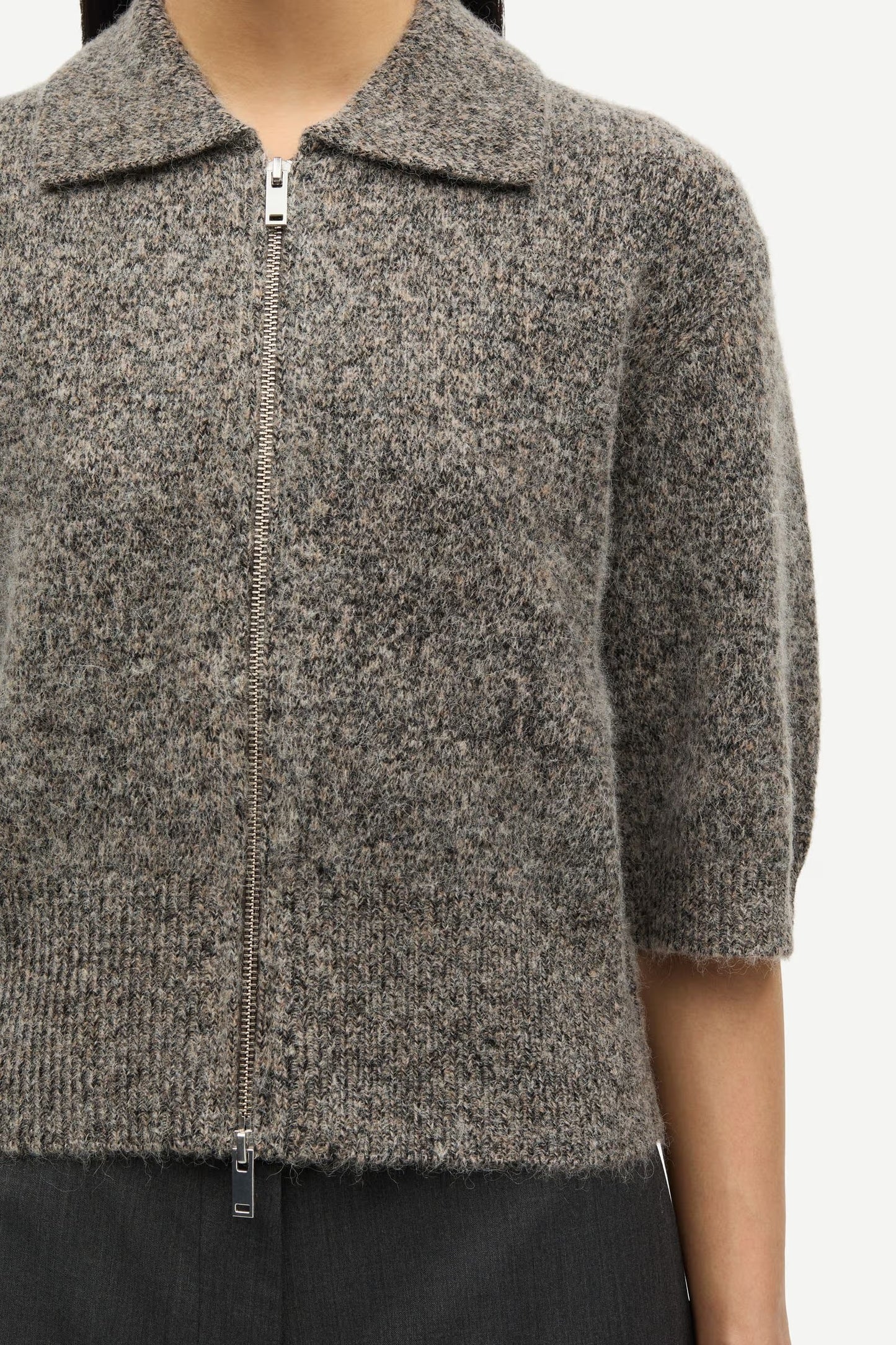 SAMSØE | Cardigan manches courts "SAKELSIE"- Brun/ gris