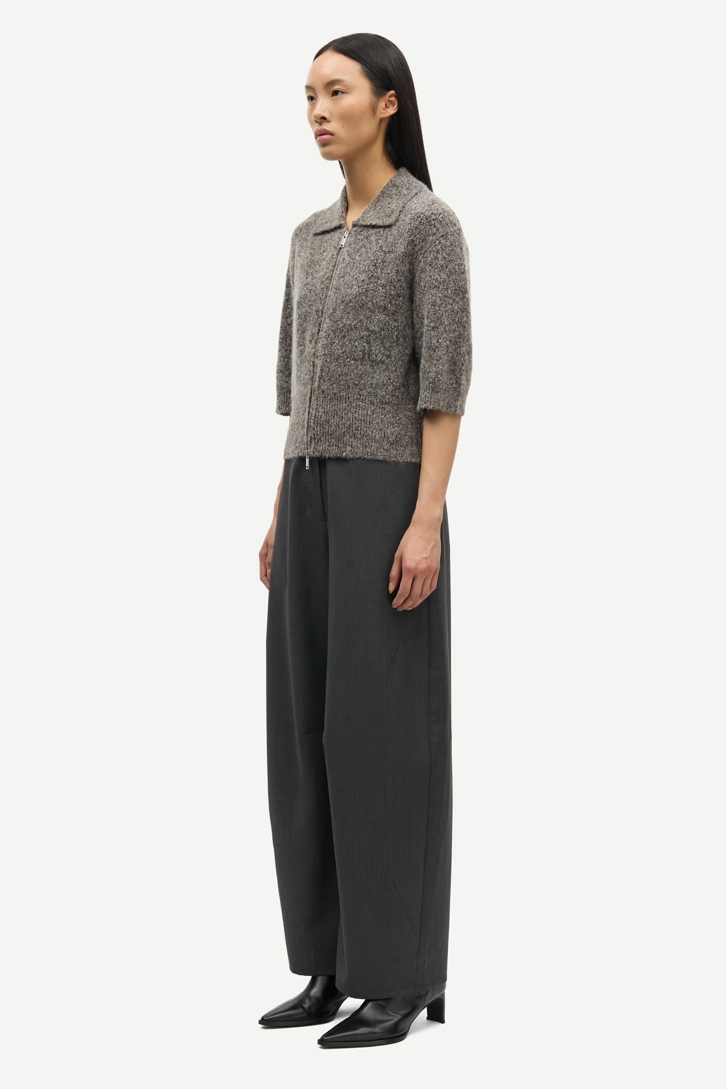 SAMSØE | Cardigan manches courts "SAKELSIE"- Brun/ gris
