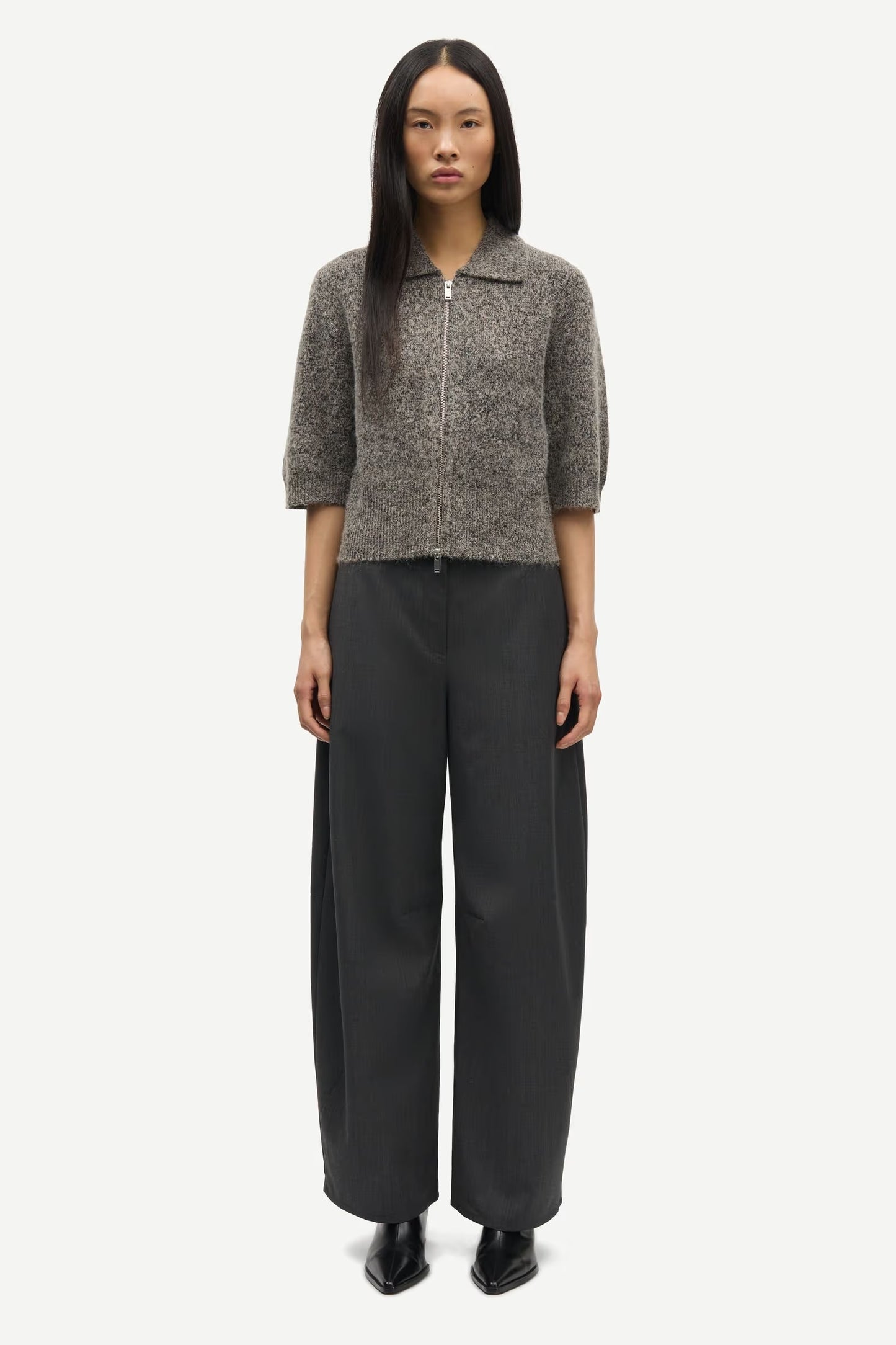 SAMSØE | Cardigan manches courts "SAKELSIE"- Brun/ gris