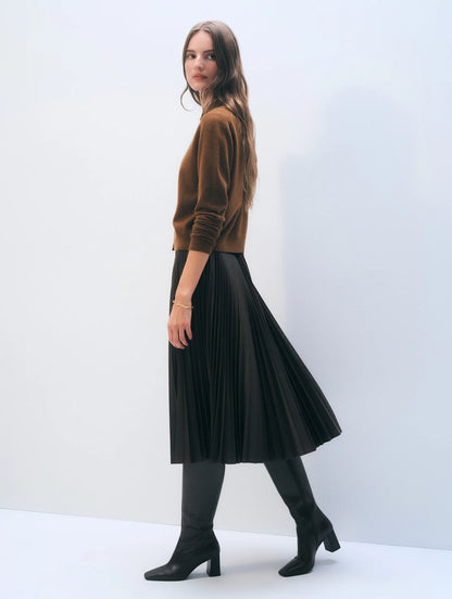 White + Warren |  Polo à manches longue - Brun doré