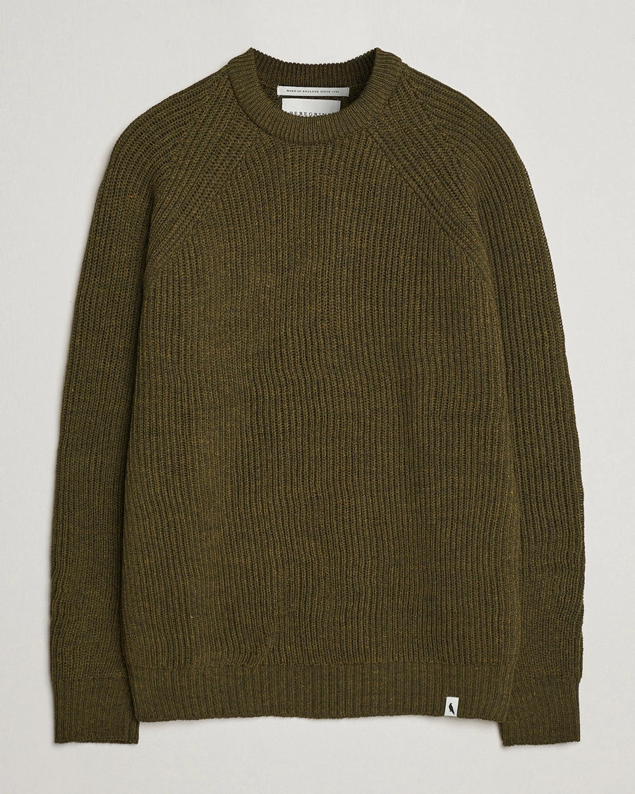 Peregrine | Pull ''Ford'' en laine mérinos  - Olive
