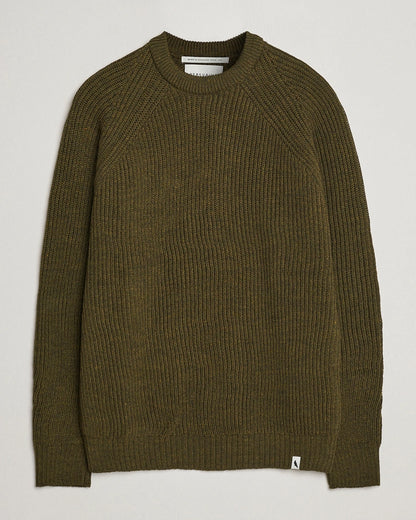 Peregrine | Pull ''Ford'' en laine mérinos  - Olive