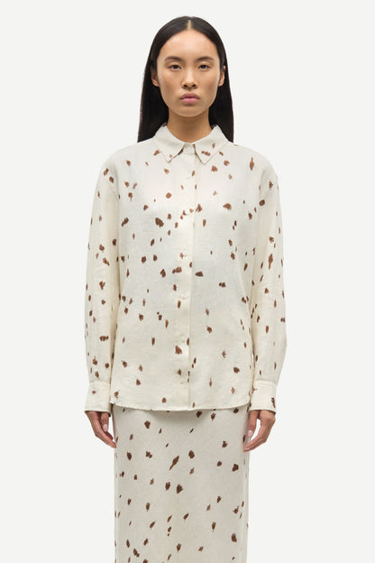 SAMSØE | Chemise en lin "Saloves" - Beige et brun