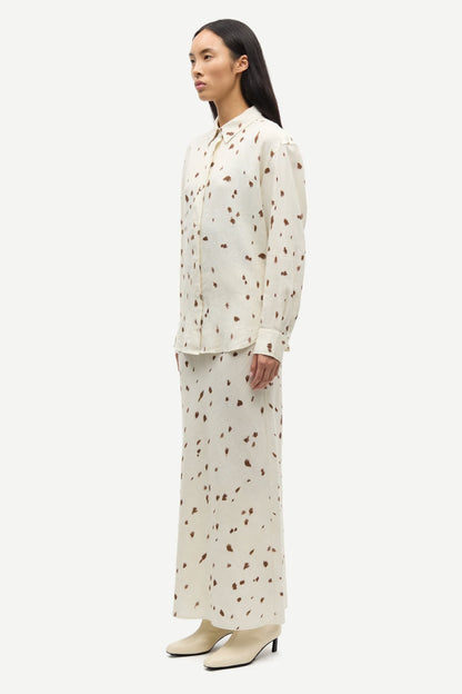 SAMSØE | Jupe "Saagneta" en lin - Beige et brun
