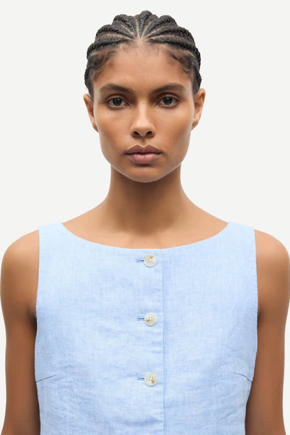 SAMSØE | Gilet "Saloves" en lin - Bleu clair