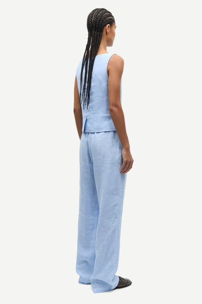 SAMSØE | Pantalons "Satoves" en lin - Bleu clair