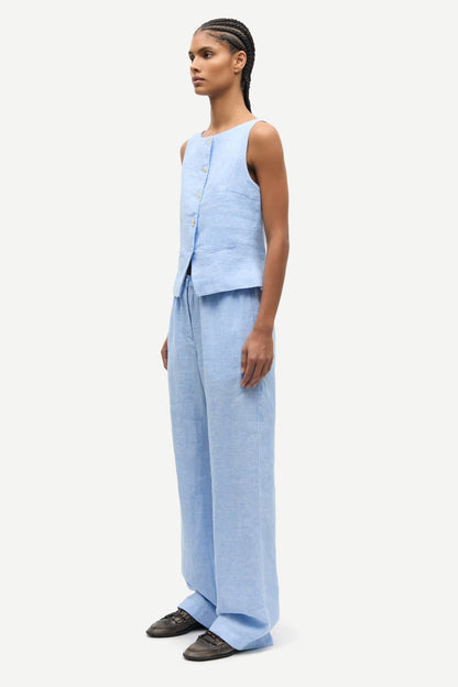 SAMSØE | Pantalons "Satoves" en lin - Bleu clair