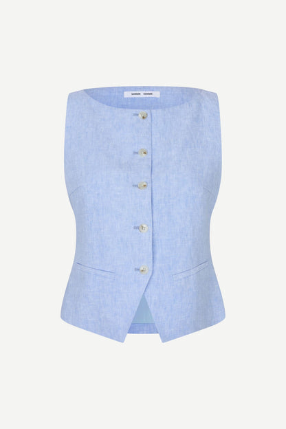 SAMSØE | Gilet "Saloves" en lin - Bleu clair