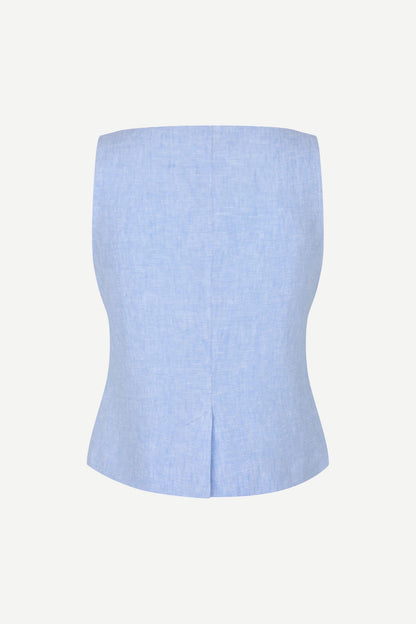 SAMSØE | Gilet "Saloves" en lin - Bleu clair