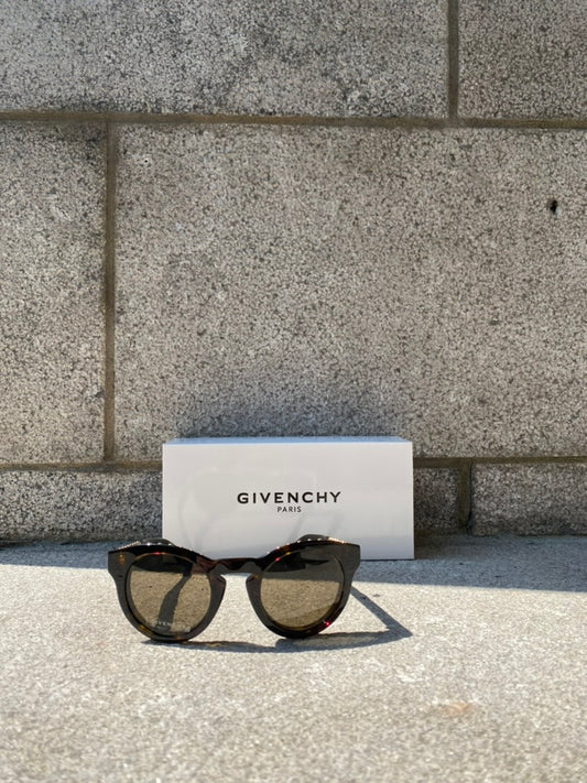 Givenchy  | Lunettes de soleil cloutées arrondies- Brun foncé/argent
