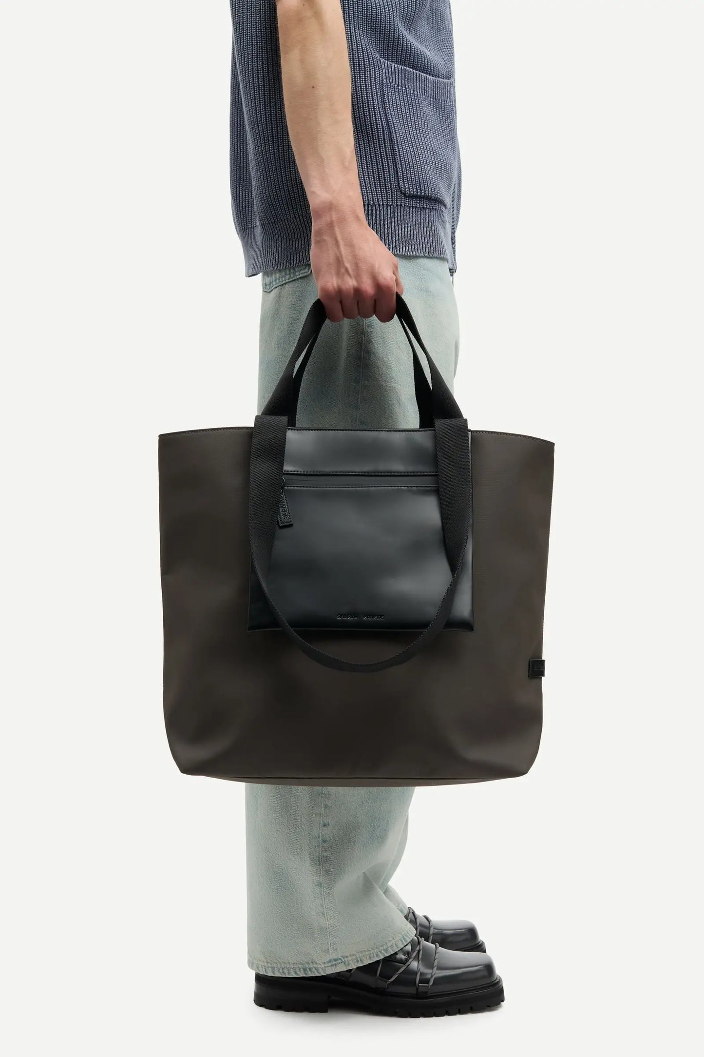 SAMSØE SAMSØE | Sac Tote "SAEMIL" - Olive/Noir