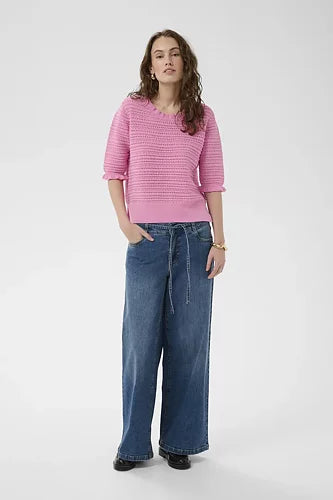 CULTURE | haut en maille ajourée ''Tella'' |  Rose