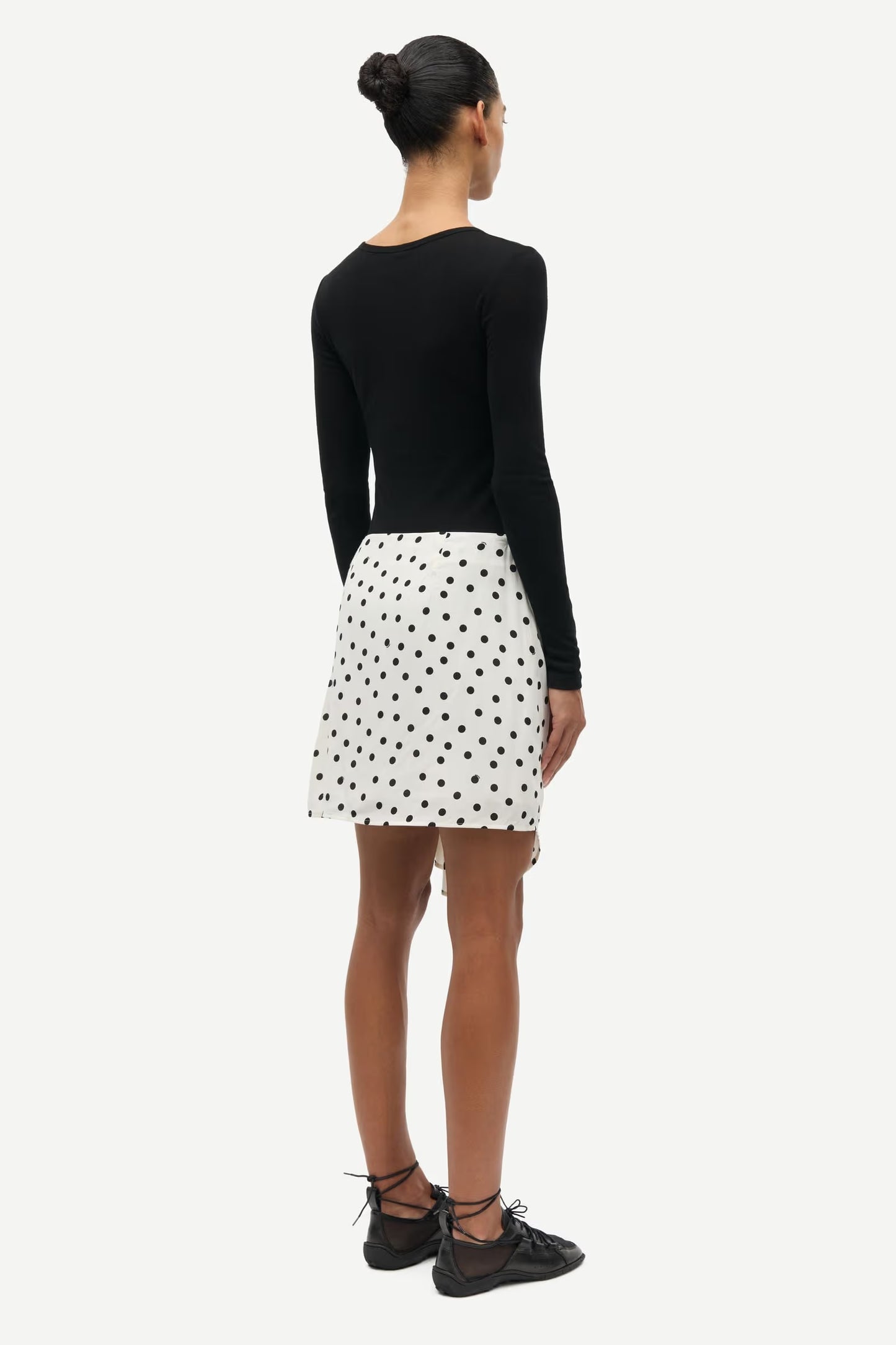 SAMSØE | Mini-jupe asymétrique "Saliben" - Crème et noir