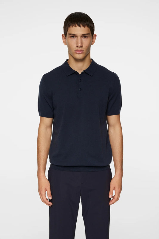 J.Lindeberg | Le polo en maille ''Ridge'' - Marine