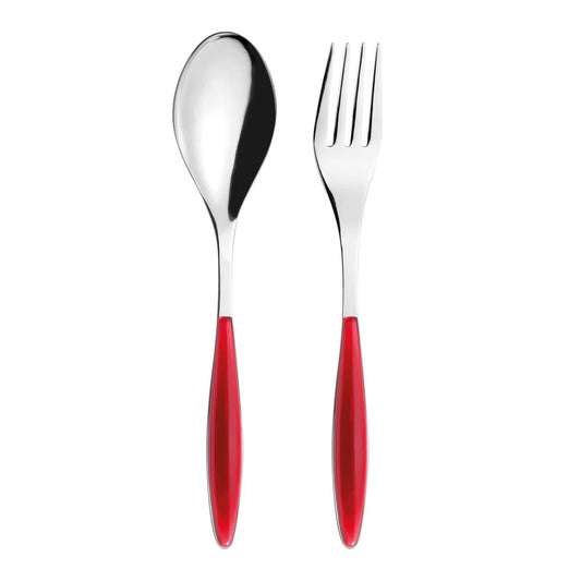 GUZZINI | CUILLÈRE ET FOURCHETTE DE SERVICE « FEELING » - ROUGE