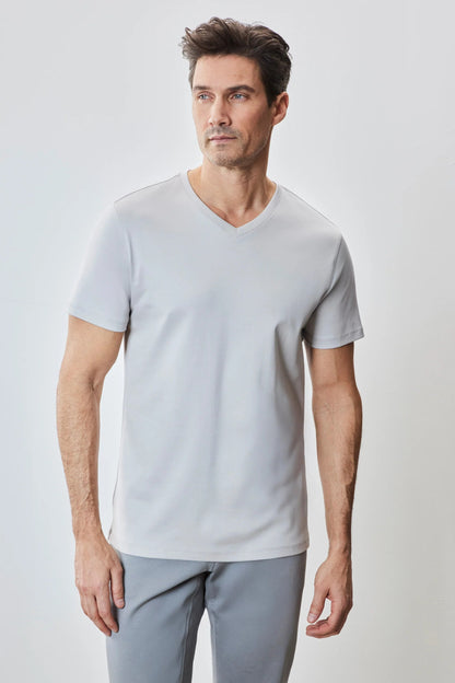 Robert Barakett | T-shirt ''Barakett'' à col en V -  Craie