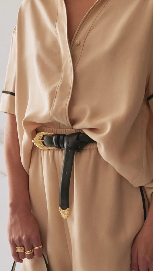 SANCIA | ceinture en cuir ''Zolna'' - Noir