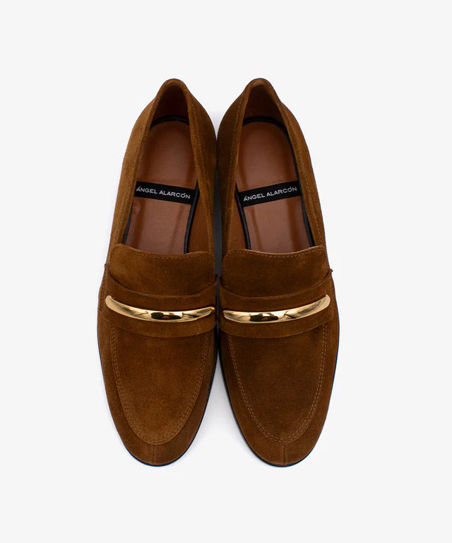 Angel Alarcon | Mocassins plats en daim « CIRA » - Marron clair