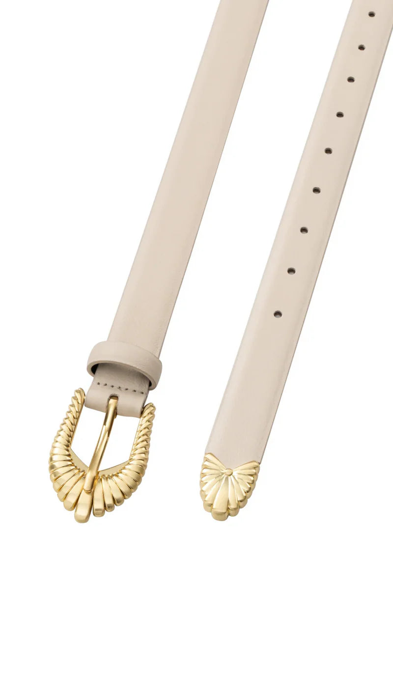 SANCIA | ceinture en cuir ''Zolna'' - Écru