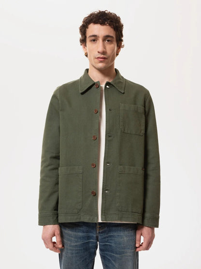 Nudie Jeans | La veste workwear en coton bio ''Barney ''- Olive