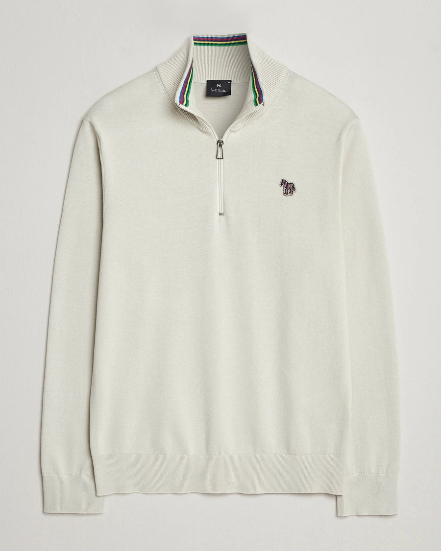 Paul Smith | Pull à col zippé avec motif zèbre - Ivoire