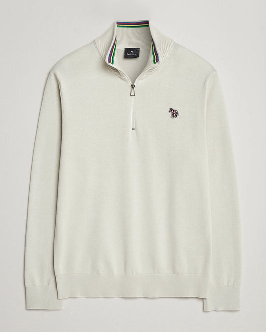 Paul Smith | Pull à col zippé avec motif zèbre - Ivoire